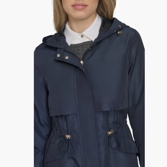 NEW COLE HAAN Rain Trench Coat in Indigo for women 825 7m3 - Picture 6 of 8